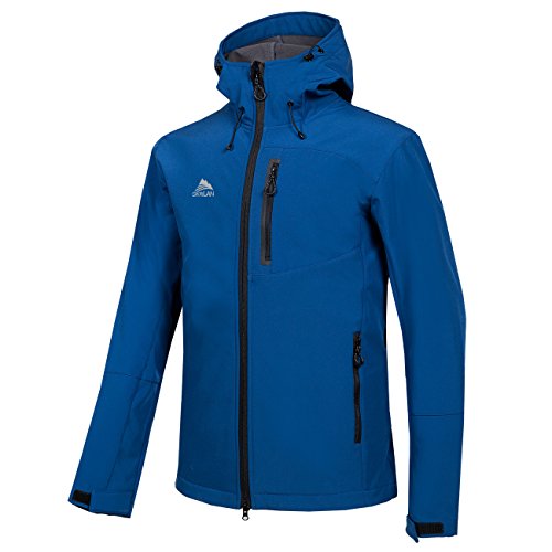 CIKRILAN Hombre A Prueba de Viento Fleece Lined Chaqueta Softshell Funcional Al Aire Libre Deportes Cámping Excursionismo Escudo de Escalada (Large, Azul Oscuro)