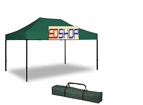 Cilvani Cenador 3 x 4,5 m verde y profesional impermeable carpa Prof plegable verde 3 x 4,5 m plegable rápido automático acordeón