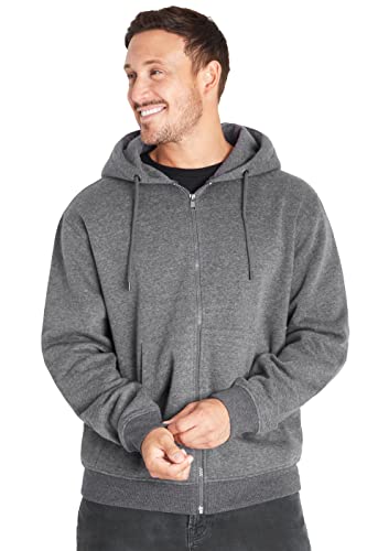 CityComfort Sudaderas Hombres con Capucha y Cremallera Básicas (L, Carbón)