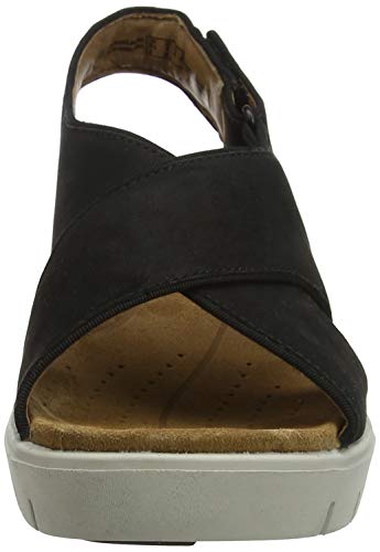 Clarks Un Karely Sun, Chanclas Mujer, Negro (Black Nubuck-), 37 EU