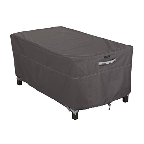 Classic Accessories Ravenna Rectangle Ottoman/Side Table Cover, Taupe