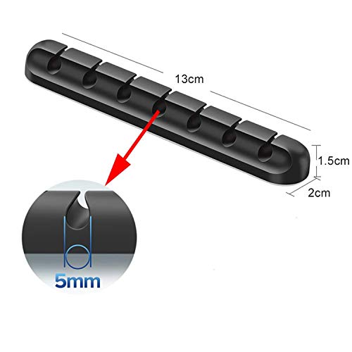 Clips para Cables Organizador de administración de Cables, Ganchos Adhesivos, Soporte de Cable para Cables de alimentación y Cables Accesorios de Carga, Cable de Mouse, PC, Oficina y hogar (7)