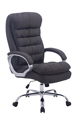 CLP Silla De Oficina Ergonómica Vancouver En Tela & Base con Ruedas I Silla De Escritorio Regulable En Altura & Giratoria, Color:Gris Oscuro