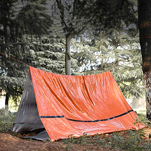 CMLLING Tienda de campaña de emergencia, 1 persona, refugio de supervivencia para camping y senderismo al aire libre (naranja)