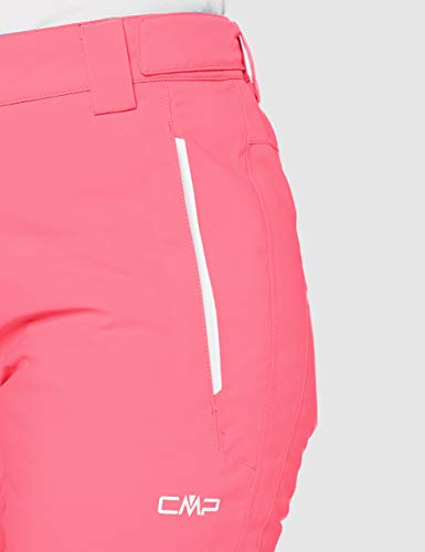 CMP D36 - Pantalones de esquí repelentes al Agua para Mujer, Color Rosa Fluorescente