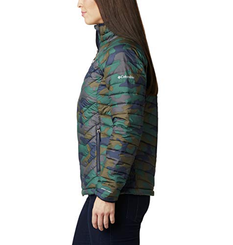 Columbia Chaqueta Powder Lite para mujer, Mujer, 1699061, Diseño de camuflaje tradicional., XS