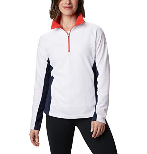 Columbia Glacial IV 1/2 Zip Forro Polar con Media Cremallera, Mujer, White, Dark Nocturnal, S