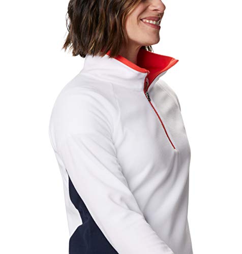 Columbia Glacial IV 1/2 Zip Forro Polar con Media Cremallera, Mujer, White, Dark Nocturnal, S