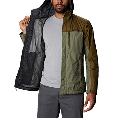 Columbia Pouring Adventure II, Veste de Pluie pour Hommes - Stone Green, New Olive - S