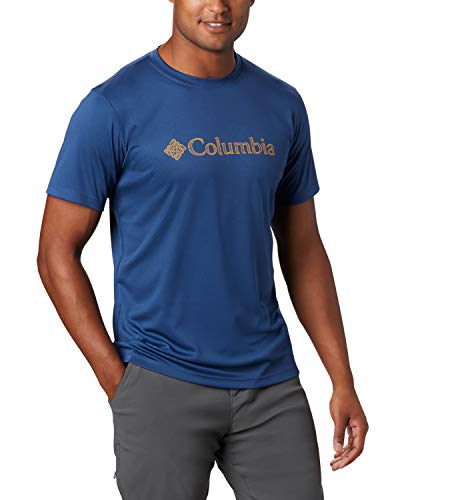 Columbia Zero Rules, Camiseta de manga corta, Hombre, Azul (Carbon CSC Topo Lines), Talla XS