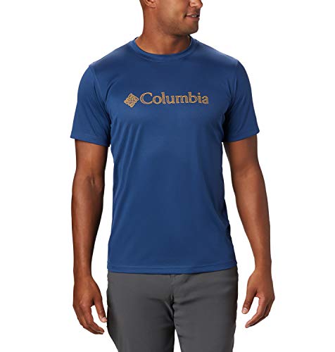 Columbia Zero Rules, Camiseta de manga corta, Hombre, Azul (Carbon CSC Topo Lines), Talla XS