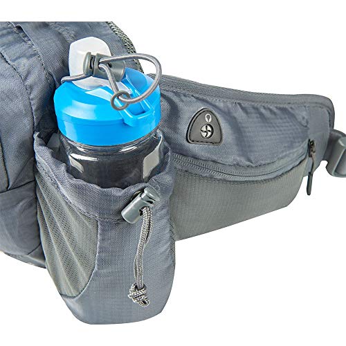 COLUMBUS Hydra Hip Belt | Cinturon de Hidratacion. Riñonera Deportiva para Senderismo, Trekking o Ciclismo. Cinturón con Compartimento para Bolsa de Agua, Ligero y Transpirable. Color Gris.