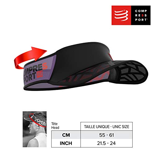 COMPRESSPORT - Visera para Correr en Rojo/Negro - Spiderweb Ultralight Visor - Ultraligero y Altamente ventilado - Fibras de Secado rápido, Rojo/Blanco