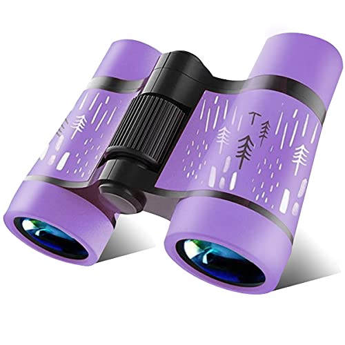 COOLEAD Binoculares para Niños Al Aire Libre Juguetes Prismáticos Compacto para Observación de Aves 4x30 Alta Resolución Telescopio a Prueba de Golpe Juguete Educativo Regalo para Niños (Púrpura)