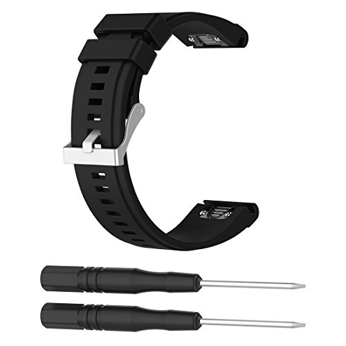 Correa de pulsera de silicona de repuesto para reloj inteligente de Lokeke para Garmin Fenix 5X/Fenix3/Fenix3 HR/Fenix3 y Sapphire/D2 Bravo/Quatix3/Tactix Bravo 26 mm.