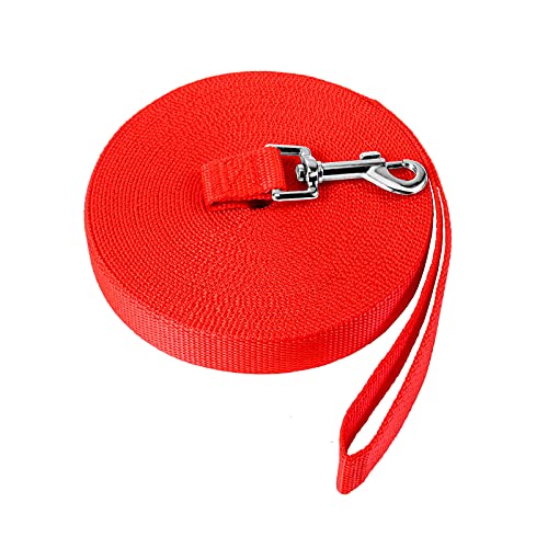 Correa Perros Larga, 5M Correa para Perros Adiestramiento, Cuerda para Perros, Correa Resistente Fuerte para Mascota Camping Paseo Entrenamiento Roja