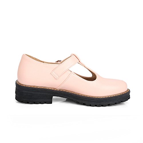 CosyFever Zapatos de Tacón Mary Jane conCasual Sólido Cerrado DC43 para Mujeres Rosa - 37 EU