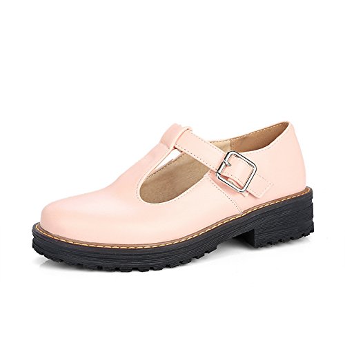 CosyFever Zapatos de Tacón Mary Jane conCasual Sólido Cerrado DC43 para Mujeres Rosa - 37 EU