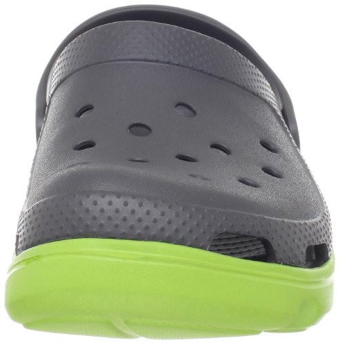 Crocs Duet Sport Clog - Zuecos de material sintético unisex, color Gris (Graphite/Volt Green), 43-44 EU