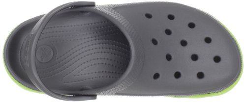 Crocs Duet Sport Clog - Zuecos de material sintético unisex, color Gris (Graphite/Volt Green), 43-44 EU