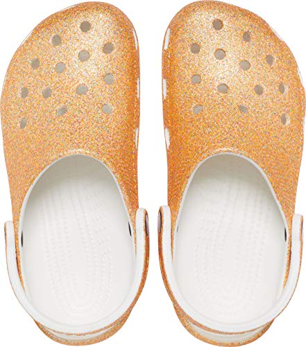 Crocs Men's Women's Classic Sparkly Clog | Metallic and Shoes, Obstruccin Unisex Adulto, Naranja Sorbet Glitter, 45/49 EU