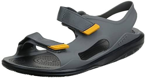 Crocs Swiftwater Molded Expedition Sandal Hombre Sandali a Punta Aperta, Gris (Grey Slate/Grey Black), 43/44 EU