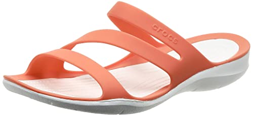 Crocs Swiftwater Sandal Women, Sandalias de Punta Descubierta para Mujer, Naranja (Grapefruit/White 82q), 37/38 EU