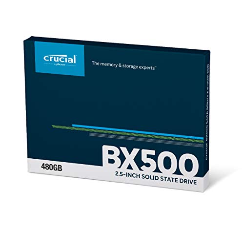 Crucial BX500 480 GB CT480BX500SSD1 Unidad interna de estado sólido, hasta 540 MB/s (3D NAND, SATA, 2.5 Pulgadas)