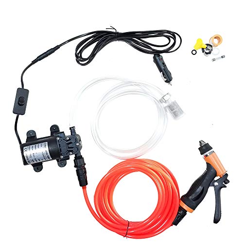 CYBERNOVA Autocebante portátil de alta presión de 12 V y 60 W (con interruptor), kit de lavado de automóviles, bomba de agua para riego de automóviles, mascotas, ventanas, jardín y camping