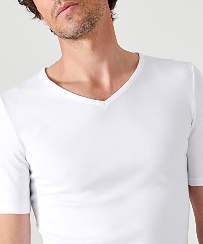 Damart Camiseta con Cuello en V y Malla Interlock Thermolactyl Grado 3 térmica, Blanc (Blanc), L para Hombre