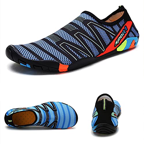 DEBAIJIA Hombres Zapatos De Agua Escarpines Deportes Acuáticos Secado Rápido Mujer Zapatos De Playa Escalada Unisex 38 EU Negro Gris (Tamaño Etiqueta: 38)