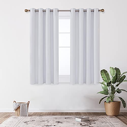 Deconovo Cortinas Salon Opacas Térmicas Aislantes de Dormitorio Moderno 2 Piezas 132 x 160 cm Gris Blanco