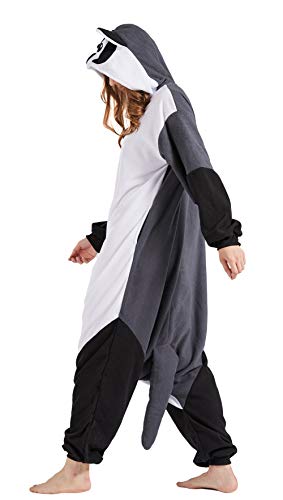 DELEY Unisex Adultos Enterizo de Pijamas Tejón Americano Ropa de Dormir con Capucha de Cosplay de Anime Carnaval Halloween