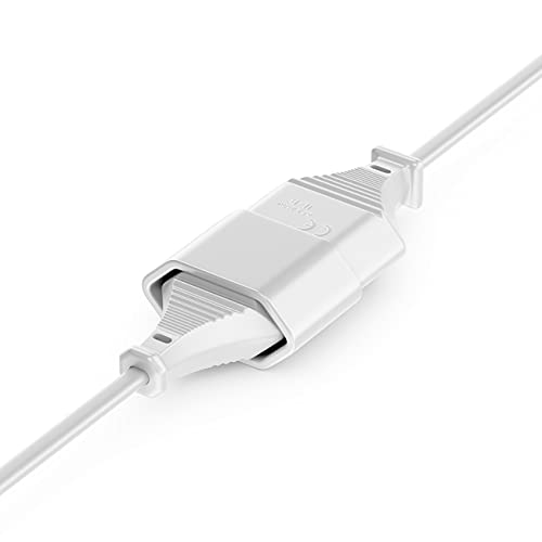 deleyCON 1m Extensión del Cable de Alimentación Conector de Tipo C Euro Conector en Conector Euro Tipo C TV PC Monitor de Computadora Lámpara Beamer Electrodomésticos - Blanc