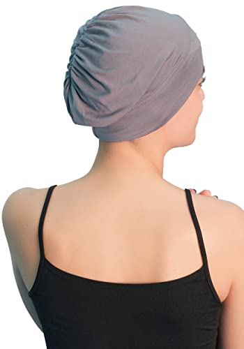 Deresina W gorro de algodón para la quimioterapia, la pérdida de cabello (Gris)