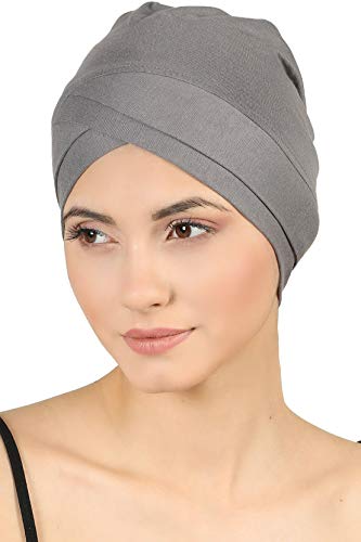 Deresina W gorro de algodón para la quimioterapia, la pérdida de cabello (Gris)