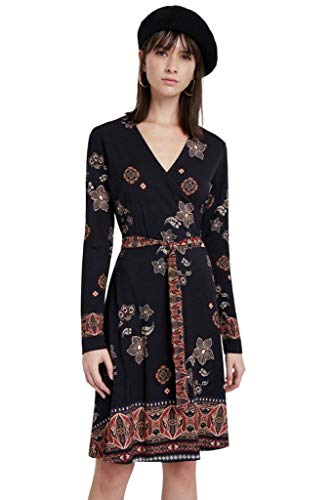 Desigual Vest_Singapur Vestido Casual, Negro, XS para Mujer