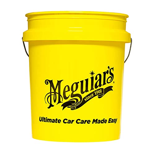 detailmate Meguiars - Set de lavado de coche con cubo amarillo de 19 litros (19 l) con Detalle Guardz Dirt Lock cubo de lavado azul para un lavado a mano sin arañazos.