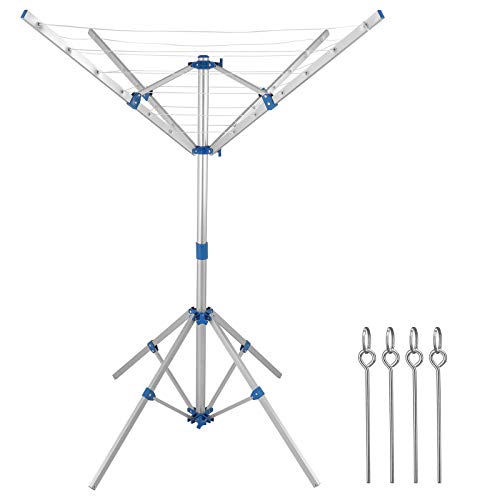 Deuba Tendedero portátil Plegable con 4 Brazos y 4 Pies Seca Ropa Ideal para Camping o Exterior Altura Ajustable