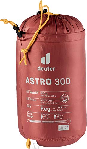 deuter Astro 300 L Saco de Dormir de plumón, Unisex-Adult, Redwood-Curry, Large