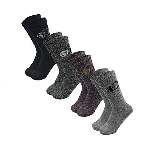 DISCOVERY ADVENTURES Pack de 4 pares de calcetines de algodón para actividades al aire libre para hombres y mujeres, para caminar, senderismo, deportes, transpirable, paquete multicolor