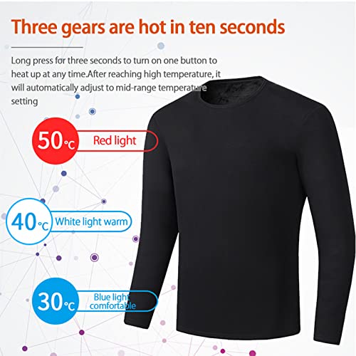 DNJKH Camiseta Térmica de Manga Larga para Hombre y Mujer, Forro Polar Ropa Termica Electrico Ropa Calefactable Lavable