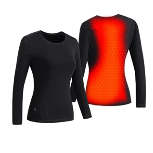 DNJKH Camiseta Térmica de Manga Larga para Hombre y Mujer, Forro Polar Ropa Termica Electrico Ropa Calefactable Lavable