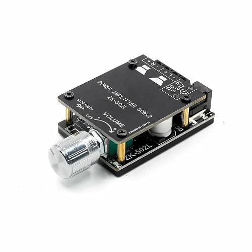 DollaTek 2x50W TPA3116 bluetooth 5.0 mini placa amplificadora de potencia digital con interruptor y volumen ajustable con carcasa