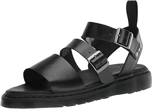 Dr. MartensGRYPHON Brando BLACK - Sandalias Romanas Hombre, Negro, 44 EU