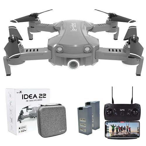 Drone Plegable GPS con Camara 4k Profesional, 120º Gran Angular, 5GHz WiFi FPV Quadcopter con Cámara HD, Modo sígueme, Modo Sin Cabeza, Retorno a Casa, Drone RC para Adultos/Niños