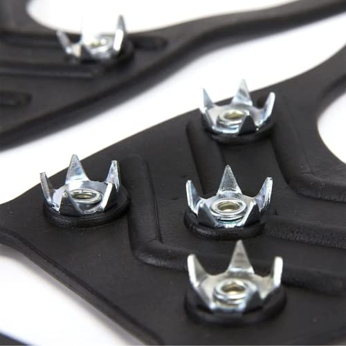 Dzhzuj Pgraded Non Slip Gripper Spike 1 Pair Ice Cleat Spikes with 8 Steel Studs Crampons Durable Traction Cleats for Snow Shoes Snow Traction Aid,Crampons Ice Cleats Traction Snow Grips (M)