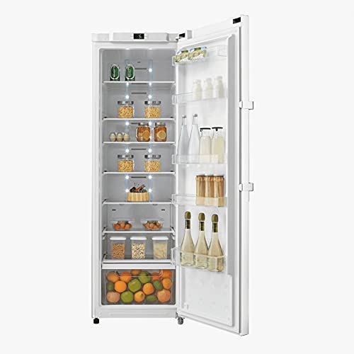 EAS ELECTRIC SMART TECHNOLOGY | EMR185SW1| Frigorífico Vertical | Blanco | 186x60 cm E/A++ Inox | Una puerta | Iluminación LED interior | Refrigerador 350 litros | Total no Frost