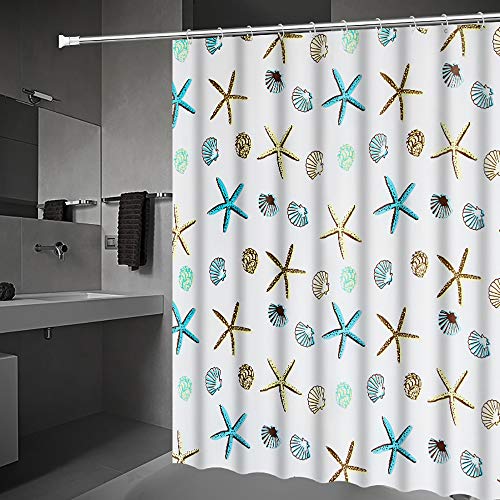 Eco Memos Cortinas de Ducha Resistentes al Moho - Cortina Baño de baño Extra largas con Ganchos en Forma de U, antibacterianas, Impermeables - 180x180 / 180x200 / 200x200 CM (3, 180x220 CM)