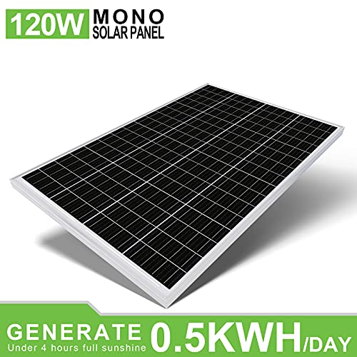 ECO-WORTHY 2kW·h/día Kit Panel Solar con Inversor y Batería 480W 24V Fuera de la Red para RV/Doméstico: 4 Paneles solares 120W + Controlador de 60A + 2 Batería de litio de 50Ah + Inversor 1500W 24V